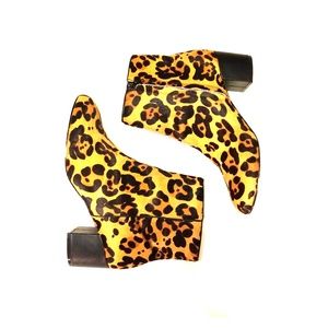Urban Outfitters Leopard Calf Hair Booties